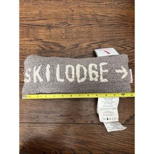 Storehouse Hooked Pillow "Ski Lodge" Gray White Small Decorative Pillow